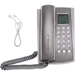 Wall Telephone,Corded Telephone Wall Mount Desktop Corded Caller ID Telephone,LCD Display Landline Telephone for Home Office Hotel Call Center,Gray