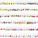 Highergo 120 Pcs Cartoon Keychains Bulk for Kids Cute Backpack Keyring Dinosaur Unicorn Astronaut Animal Rainbow Keychains for School Classroom Prizes Birthday Christmas Party Favors Gift