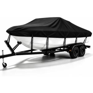 Waterproof Boat Cover 26-28 ft, 1200D Heavy Duty Boat Covers, Marine Grade Polyester, Trailerable Boat Cover 26-28 ft, Fits V-Hull, Tri-Hull, Bass, Fish & Ski, Runabout