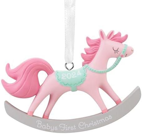 Hallmark Santa and Presents Baby's First Christmas 2023 Picture Frame Christmas Ornament Pack of 2