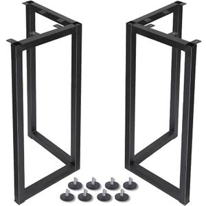 Metal Desk Legs 28 Inches Height 2 Pack Dining Table Legs Butterfly-Type Steel Furniture Legs Heavy Duty, DIY, Matte Black