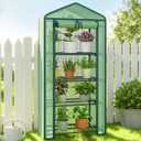 Greenhouse for Indoor Outdoor, Small Plastic Plant Green House 4-Tier Rack Stand Portable Greenhouses with Durable PE Cover for Seedling