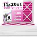 Colorfil 14x20x1 Air Filter (6-Pack) | Made in the USA | Color Changing | Remove Cat and Dog Odor | MERV 8 for Pet Hair Dander and Dust | 13.5"x19.5"x0.75" Exact Size