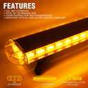 Xprite 48 Inch LED Amber Rooftop Emergency Warning Lights Bar 16 Strobe Patterns w/Adjustable Mounting Brackets for Vehicles, Security, Law Enforcement, Snowplow, Tow Trucks, Crane, Construction Cars