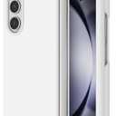 LoeoeL for Samsung Galaxy Z Fold 5 Phone Case Silicone, Minimalist Ultra Thin Slim Soft Rubber Solid Color Simple Cute Case for Women, Aesthetic Girly Plain Jelly Gel &Camera Cover Protection, White