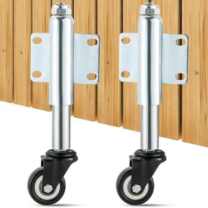 2" Spring Loaded Gate Caster, Set of 2 TPU Wheel Heavy Duty Casters, Load Capacity 110 Lbs
