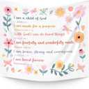 WAITPI Christian Inspirational Hanging Wall Tapestry for Girls Classroom Bedroom, Floral Bible Verse Wall Tapestries, Cute Motivational Scripture Wall Hanging for Dorm Living Room Decor 50x60 inches