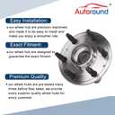 Autoround 512593 Front or Rear Wheel Hub and Bearing Assembly Compatible with Chevy Traverse 2018-2022, GMC Acadia 2017-2022, Buick Enclave 18-22, Cadillac XT5 17-22/ XT6 20-22, 6-Lugs w/ABS
