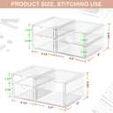 caktraie 2 Pack Desk Organizers, Makeup Organizer Storage with 7 Drawers, Desktop Office Supplies, Clear Desk Accessories, Dustproof Drawer Organizer and Storage for Make Up, Jewelry, Pen
