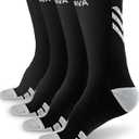 Dovava Dri-tech Compression Crew Socks 15-20mmHg for Men & Women, Athletic Fit Running Nurses Flight Travel Pregnancy Edema Diabetic, Boost Ankle Calf Circulation, Large/ X-Large, Black (4 Pairs)