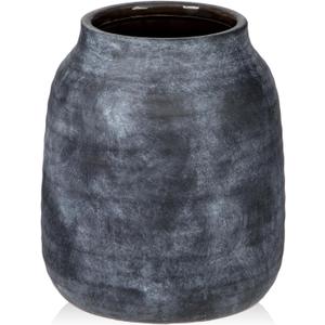 Briful Ceramic Flowers Vase Home Decor, Kitchen Dining Farmhouse Table Vases, Rustic Vintage Living Room Bathroom Bedroom Decorations for Office Coffee Desk Fireplace Shelf Mantel (8.3 Tall) (Lightslategray)