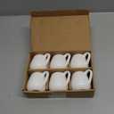 Mikinona 6pcs Ceramic Sauce Jugs Milk Storage Jars Spoon Condiment Containers Lids