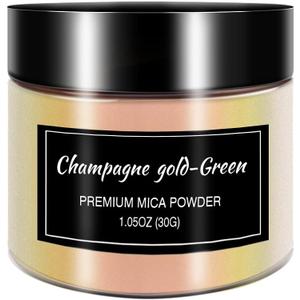Chameleon Mica Powder Color Shift Pigment Powder for Epoxy Resin Painting Soap Making Bath Bombs Candle Making Slime(1oz/Bottle) (Champagne Gold)