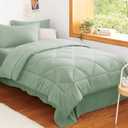 CozyLux Twin Comforter Set with Sheets Sage Green - 5 Pieces Bed in a Bag Twin, All Season Bed Set for Girls and Boys, Bedding Set with Down Alternative Comforter, Sheets, Pillowcase & Sham