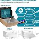 Adhesive Paper Towel Holder for Bathroom: Multifold/Trifold/C Fold Paper Towel Dispenser for Compact Commercial Toilet, Restaurant