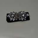Rhinestone Stretch Belt Wide Formal Belt Women Fashion Belts Elastic Dressy Waist Accessories (Black White Belt, M:fit waist size 31-40 in)
