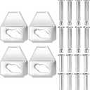 4 Sets Screen Door Closer Kits Compatible with Andersen, Emco, Larson 40201 and Pella, Includes 4 Iron Plates, 8 Slotted Long Screws and 8 Non-Slotted Screws, Suitable for Storm and Security Doors