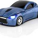 Ai5G Race Car Mouse Wireless Sports Car Shaped Mouse 2.4Ghz Computer Optical Mice with Led Light for Desktop Laptop (Blue)