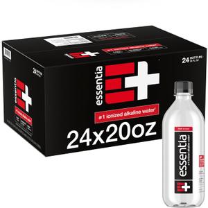 Essentia Water LLC, Ionized Alkaline Bottled Water; 99.9% Pure, Infused with Electrolytes, 9.5 pH or Higher a Clean, Smooth Taste, 20 Fl Oz (Pack of 24)