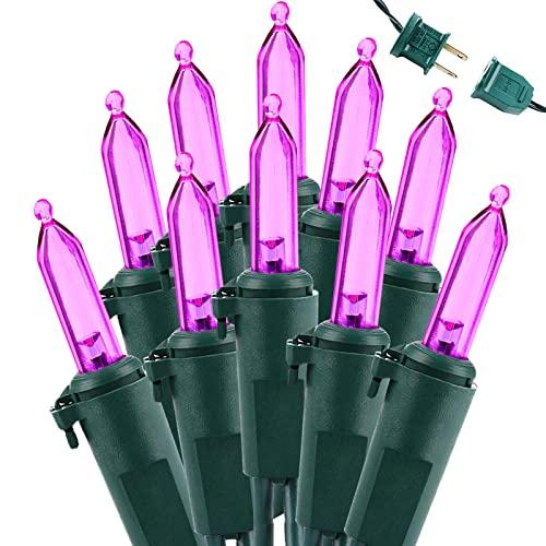 Brizled Purple String Lights, 33ft 100 LED Christmas Lights Outdoor, Connectable Purple String Light 120V UL Certified Christmas Tree Light, Indoor Xmas Light for Xmas Tree Easter Halloween Party Home