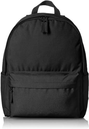 Amazon Basics Backpack for School, Travel, Study with Padded Adjustable Shoulder Straps, Spacious Compartment, Water Bottle Pockets, Durable Classic Design, Black