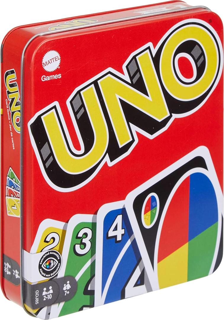 Mattel Games UNO Family Card Game, with 112 Cards in a Sturdy Storage Tin, Travel-Friendly, Makes a Great Toy for 7 Year Olds and Up
Visit the Mattel Games Store