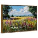 Wildflower Landscape Wall Art Flower Meadow Wall Decor Abstract Flowers Pictures Wall Decor Vintage Farmhouse Flower Field Canvas Prints Cottagecore Artwork for Bedroom Bathroom Home Decoration 16x24"