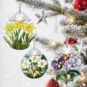 Christmas Ornaments: Stained Glass Ornament, Birth Flower Ornament, Christmas Tree Ornaments & Xmas Tree Decorations Exquisite Holiday Decor, Birth Flower Gifts Perfect Holiday & Xmas Gifts - Mar