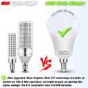 E12 100W Equivalent LED Candelabra Bulbs, E12 A19 A60 LED Ceiling Fixtures Light Bulbs 6000K Daylight White,Bright Small Candelabra Screw Base Globe Shape Chandelier Bulbs 10W 1200lm,Non Dimmable,3Pcs
