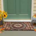 CHICHIC Rectangle Entrance Door Mat Large 24 x 36 Inch High Traffic Area Entry Way Doormat Front Door Rugs Outdoors Heavy Duty Welcome Mat, Non Slip Rubber Back Low Profile for Garage