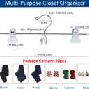 13 Inch White Heavy Duty Add-on Stackable Metal Hanger for Trousers Pants Skirt with Extra Strong Clips Pack of 10