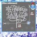 Snowflake Happy Birthday Cake Topper, Winter Birthday in November/January, Christmas Bday Party Decorations Supplies for Men Women