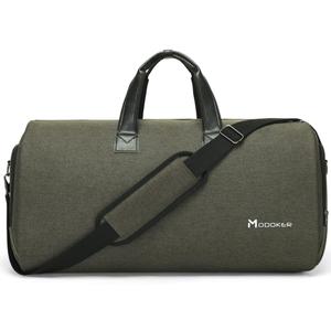 Modoker Convertible Garment Bag with Shoulder Strap, Carry on Garment Duffel Bag for Men Women - 2 in 1 Hanging Suitcase Suit Travel Bags,Forest Night