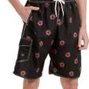 Mens Swim Trunks Swim Shorts Swimwear Swimsuit Beach Shorts Bathing Suits Quick Dry Waterproof (Medium, Black2)