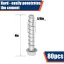 Tandefio 80 Pack 5/8 x 4 Concrete Anchors and Screw Kits Galvanized