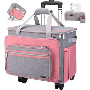 Sewing Machine Case with Wheels, Detachable Rolling Sewing Machine Carrying Case on Wheels, Rolling Trolley Tote with Multi Storage Pockets for Most Standard Sewing Machine and Accessories