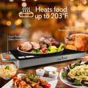 NutriChef Stainless Warming Hot Plate - Keep Food Warm w/ Portable Electric Food Tray Dish Warmer w/ Black Glass Top, For Restaurant, Parties, Buffet Serving, Table or Countertop Use