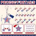Landical 50 Pcs 250th Anniversary Keychains Bulk American Flag 4th of July Party Favors 250th Patriotic Souvenir Accessories USA Flag Gifts for Independence Memorial Day Veterans Day Gifts