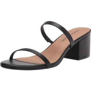 Amazon Essentials Women's Thin Two Strap Chunky Heeled Slide, 5.5