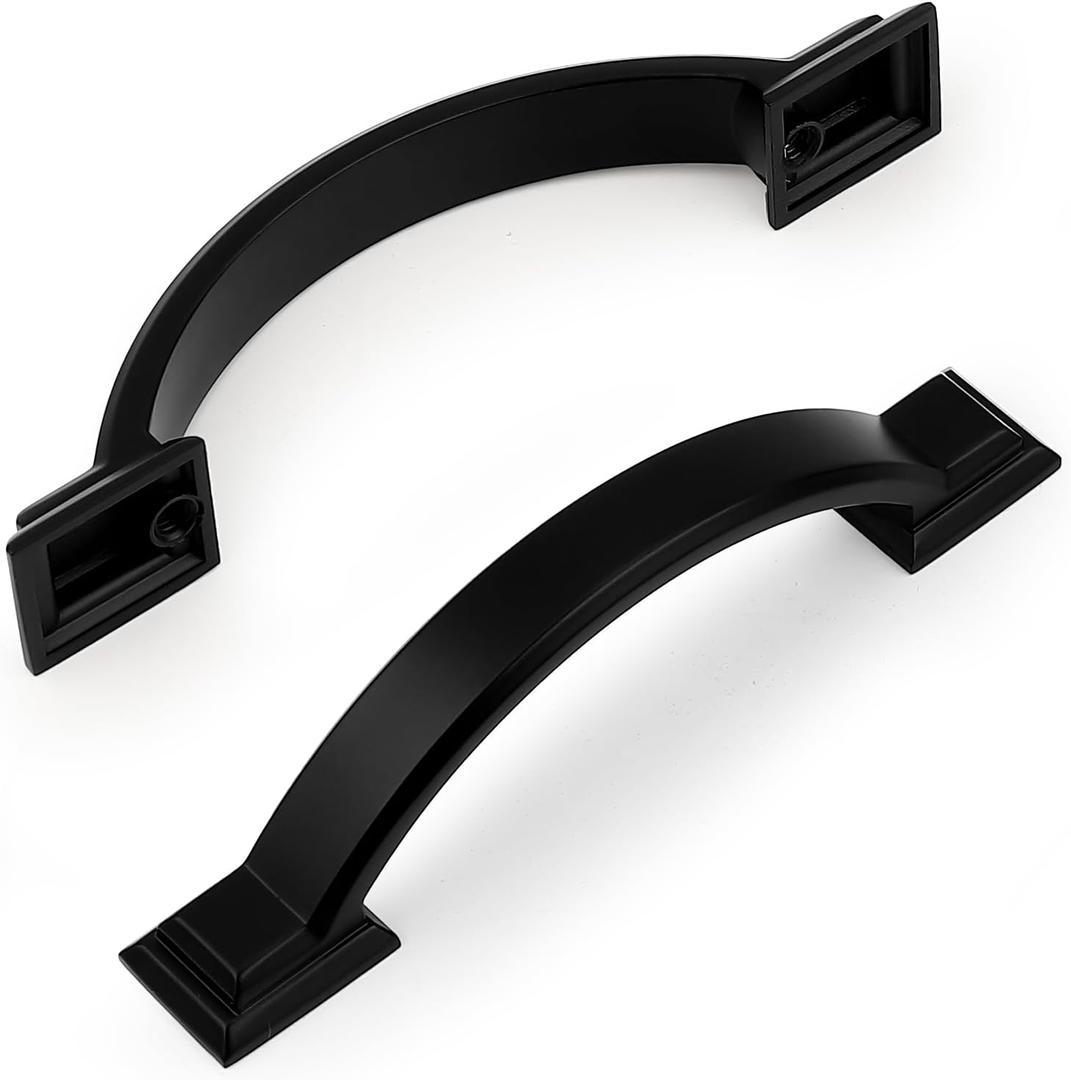 Probrico 5 Pack Cabinet Pulls 3 Inch Hole Center(76mm) Matte Black Cabinet Handles Drawer Pulls for Kitchen Cabinet Cupboard