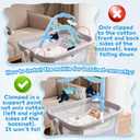 Baby Crib Mobile with Music and Lights, Nursery Baby Mobile for Crib Bassinet with Remote Control, Rotation, Starlight Projection, Crib Toys for Babies Boys Girls Blue