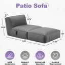 fond + found Comfy Outdoor Bean Bag Lounger Patio Lounge Chairs for Outside, Large