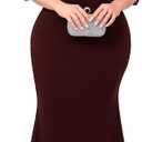 CYCLAMEN Plus Size Evening Gowns with Pearl Rhinestone Cold Shoulder Halter Neck Chiffon Curvy Mermaid Formal Maxi Dress (Red, XL)