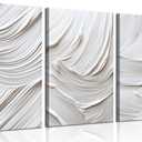 3Pcs Modern Neutral Abstract Canvas Wall Art Mid Century Beige and White Brush Strokes Wall Decor Pictures Boho Minimalist Soft Tones Posters Prints for Living Room Bedroom Home Decoration 16x24in