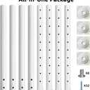 QLLY Adjustable Round Desk Leg, 24-40 inch, 60-100cm, Home Office DIY Metal Table Leg, Furniture Leg Set (4, White), 60-100 cm or 24-40 inches