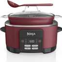 Ninja MC1000 Foodi PossibleCooker 8.5 Quart Multi-Cooker,with 4-in-1 Slow Cooker,Dutch Oven & More,Glass Lid & Integrated Spoon,Nonstick,Oven Safe Pot to 500F,Cherry Tarte