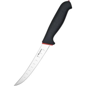 6" Professional Boning Knife for Meat Cutting - Curved Blade with Fluted Edge, Ergonomic Softgrip Handle - Ideal for Deboning Chicken & Turkey, Trimming small cuts of meat