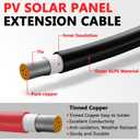 Vansdon 2x70 Feet Solar Panel Extension Cable, 10AWG Solar Cable, Solar Panel Cable with Female and Male Waterproof Connectors for RV, Photovoltaic Systems (70FT Red + 70FT Black)