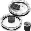 2Pcs 30oz Yeti Tumbler Replacement Lids, with Magnetic Slider Switch, for 30 oz Tumbler, 14 oz Mug, 35oz Straw Mug, Spill Proof Coffee Cup Cover Lids, BPA Free