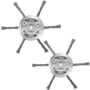 6 Inches Metal Weed Eater Blades Head Weed Wacker Grass Trimmer Blade Fit for sakerplus Weed Trimmer Brush Cutters Electric Battery Powered Cordless String Trimmer (2PCS 6BLADE)